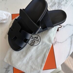 Hermès Black Sandals